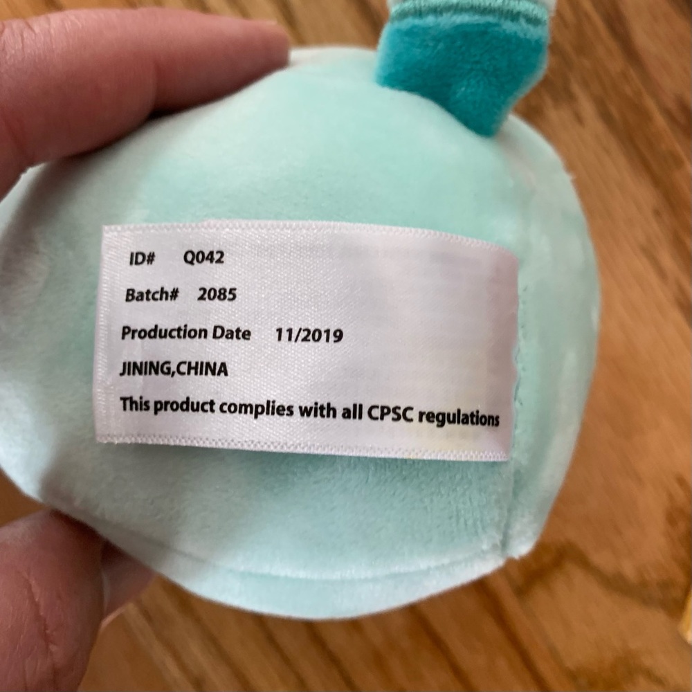 Squishmallows Aqua Raccoon 4” Blue Teal Stuffed Plush Toy Animal 11/2019 - Picture 8 of 8